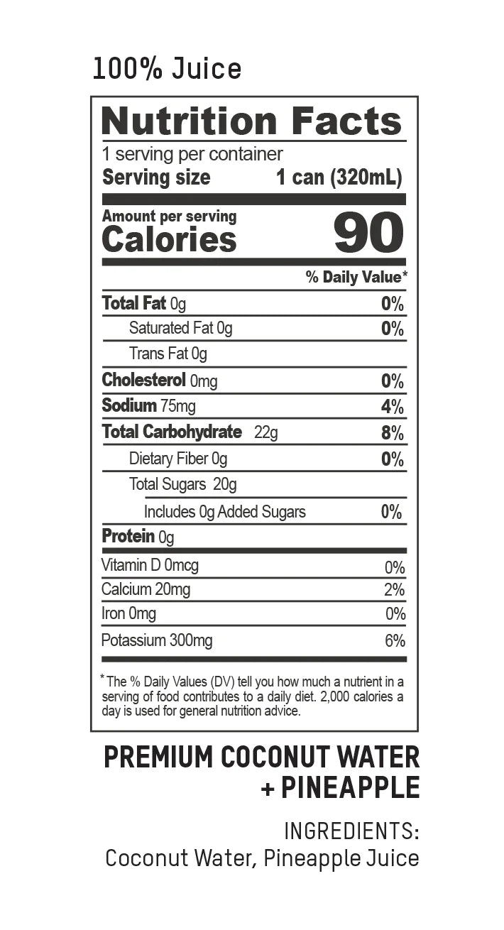 Premium Coconut Water + Pineapple 320ml