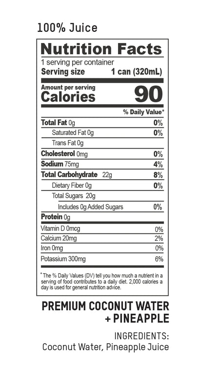 Premium Coconut Water + Pineapple (320mlx12)